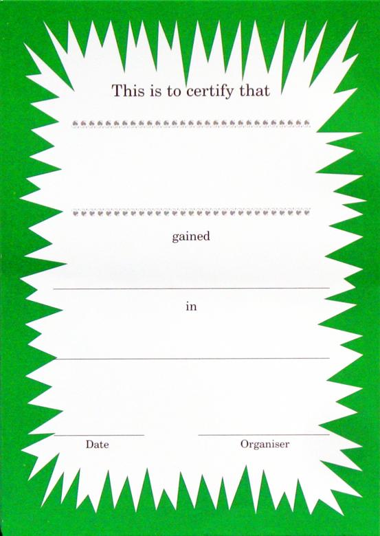 CERTIFICATES - JAZZY DESIGN IN GREEN & BLACK.