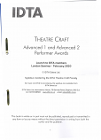 THEATRE CRAFT ADVANCED 1 & 2 PERFORMERS AWARDS