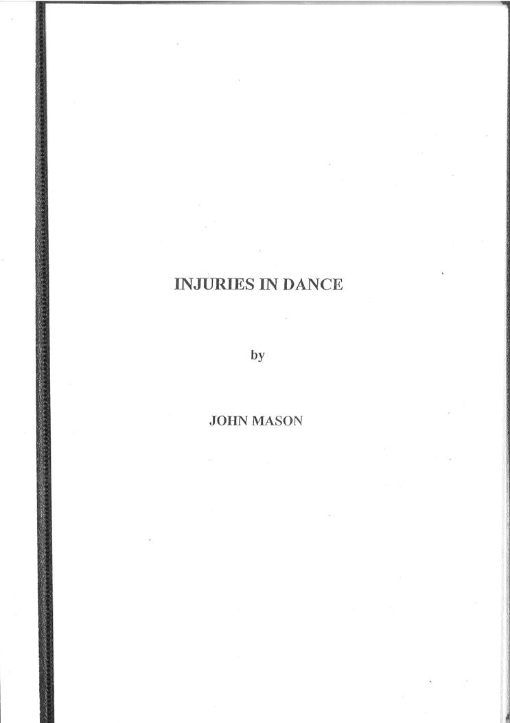 INJURIES IN DANCE DISTINGUISHED PAPER BY JOHN MASON