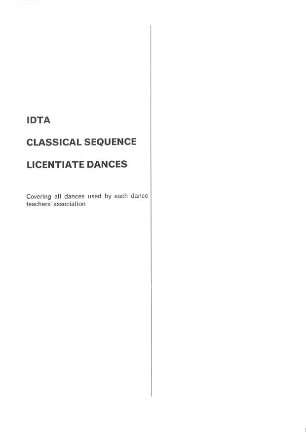 CLASSICAL SEQUENCE LICENTIATE DANCES.